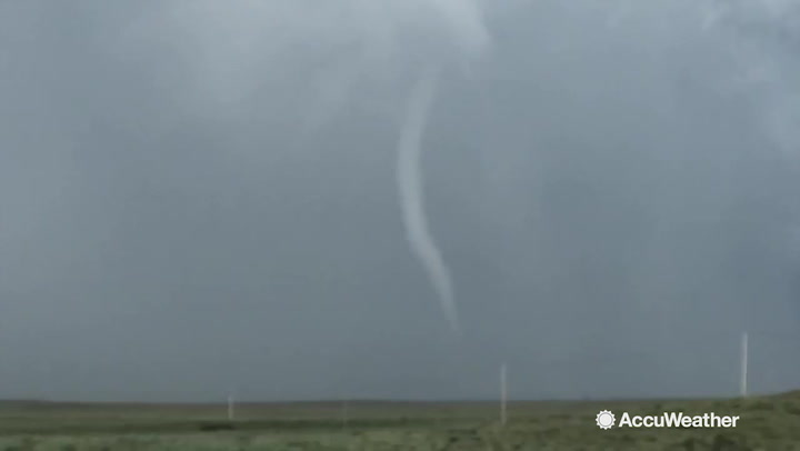 Storm chaser Reed Timmer caught this large rope tornado forming in the High Plains just outside of Yuma, Colorado, on Aug. 13.