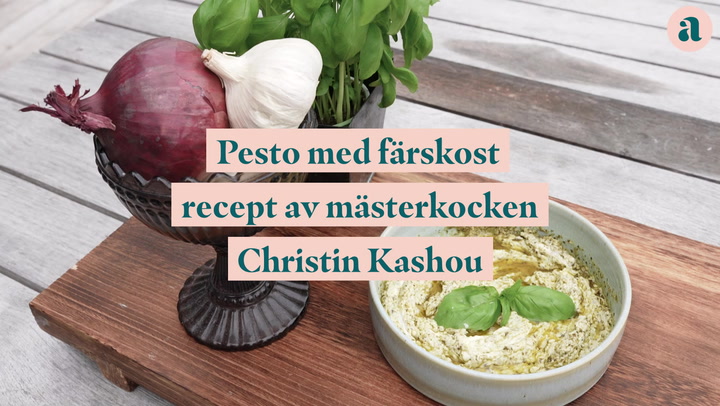 Pesto med färskost recept av mästerkocken Christin Kashou