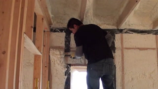Insulation installation at the Proud Green Home at Serenbe