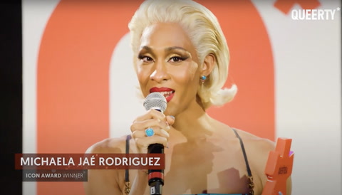 Michaela Jae Rodriguez, ICON award winner at the 10th Anniversary of the Queerties
