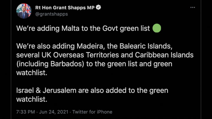 加勒比群岛添加到英国扩大的旅行“绿色”名单