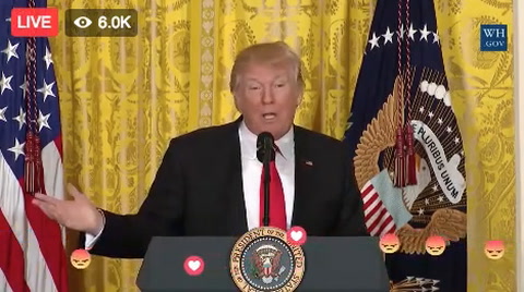 Trump press conference reactions on Facebook