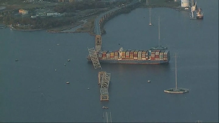 Cargo ship hits Baltimore's Key Bridge, bringing it down  