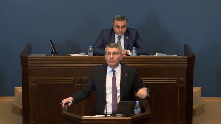 Scuffles erupt in Georgia's Parliament over controversial bill