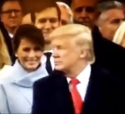 Melania Trump reacts on Inauguration Day