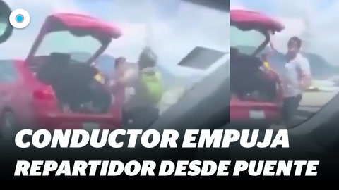 Conductor empuja a repartidor de comida desde puente vehicular en Cuautitlán