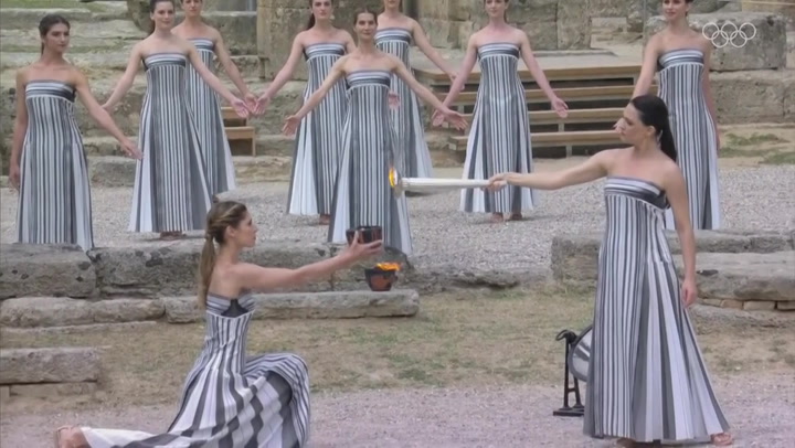 Paris 2024 Olympic flame lit in spectacular ceremony in Greece