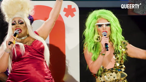 Willam & Alaska of Race Chaser, winners for PODCAST at the 10th Anniversary of the Queerties