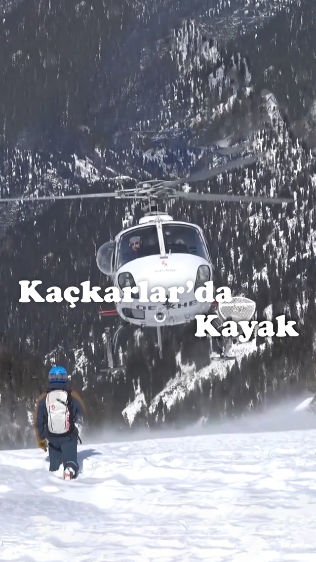 Kayağın uçmuş hali, helikopterli kayak