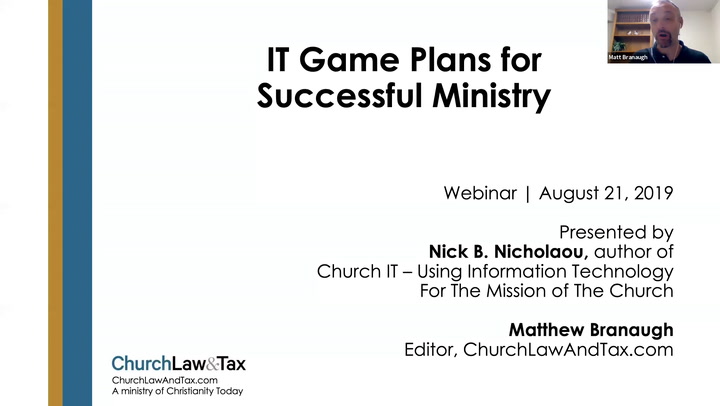 IT Game Plans for Successful Ministry