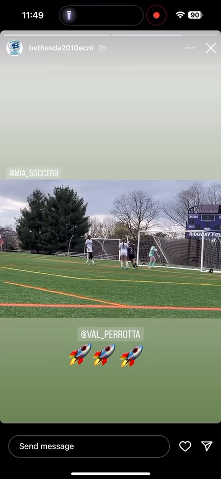 Valentina Perrotta Bethesda Soccer Club vs PDA Sout goal