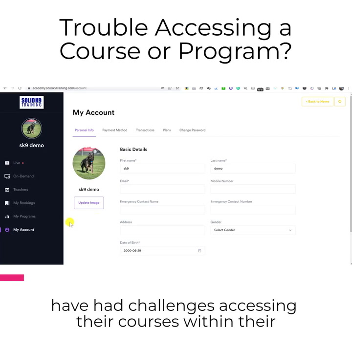 Trouble Accessing Courses or Programs?