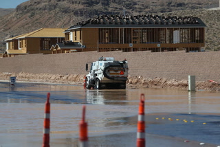 Clean up after flooding in southwest Las Vegas
