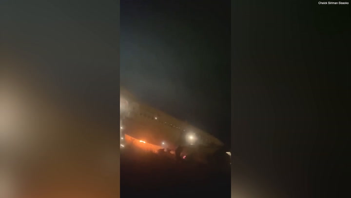 Plane carrying 85 people catches fire, skids off runway in Senegal