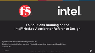F5 Solutions Running on the Intel® NetSec Accelerator Reference Design