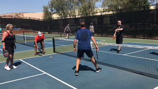 Doubles pickleball match in Henderson