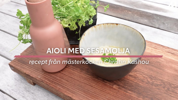Aioli med sesamolja - recept från mästerkocken Christin Kashou
