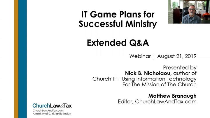 IT Game Plans for Successful Ministry - Extended Q&A