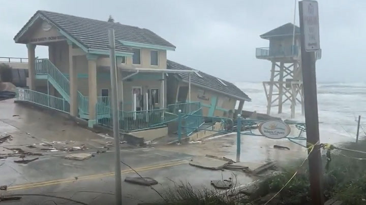 Building collapses in Daytona Beach Shores as Tropical Storm Nicole reaches Florida