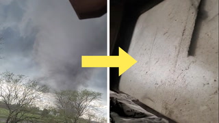 'That's coming this way': Tornado hits train while conductor watches from inside