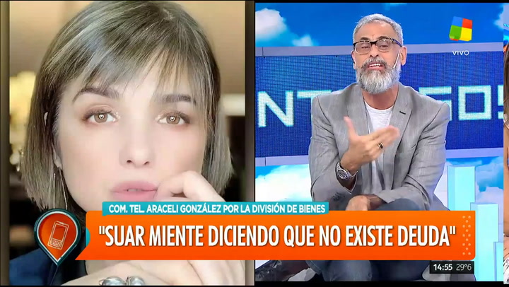 Araceli González: 'Adrián Suar miente, porque existe una deuda'