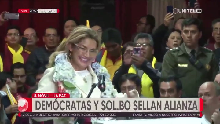 Jeanine Áñez anunció que será candidata a presidenta de Bolivia - Fuente: Unitel Bolivia