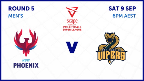 9 September - Super League Volleyball - Men's - Round 5 - NSW Phoenix v Melbourne Vipers