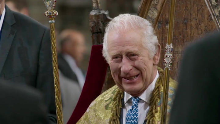 King Charles laughs as Archbishop of Canterbury forgets words in Coronation rehearsal