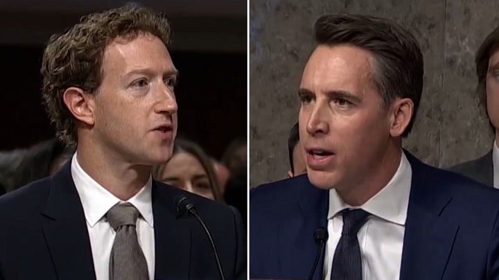 Zuckerberg and Senator Hawley clash in fiery child safety hearing