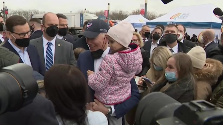 Biden calls Putin ‘a butcher’ during visit to Ukrainian refugee camp in Poland