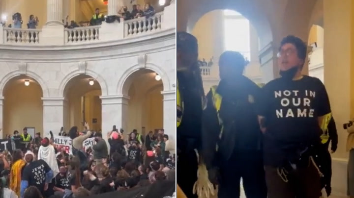Hundreds of pro-Palestinian protesters arrested in demonstration at US Capitol
