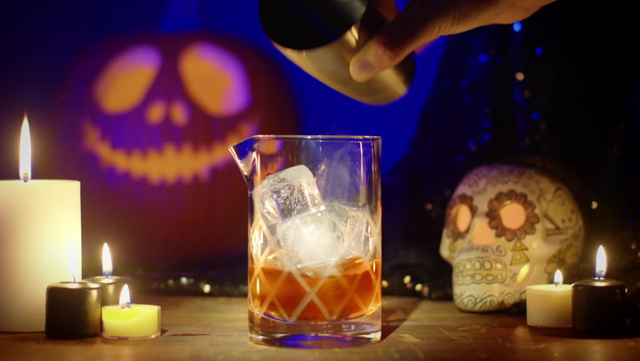 Staying Home on Halloween: Maple Bourbon Old-Fashioned Cocktail
