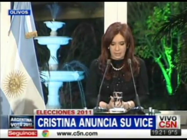 Cristina anuncia su compañero de fórmula (C5N)