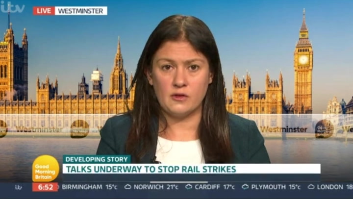 'They're reasonable people': Lisa Nandy says Labour supports rail workers over strikes