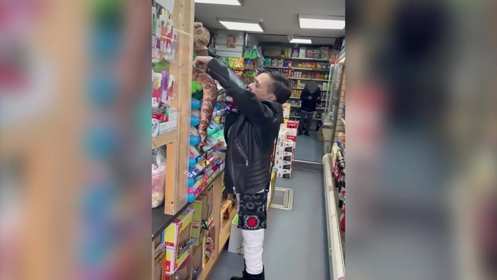 Newsagent screams as customer's 6ft snake slithers over counter
