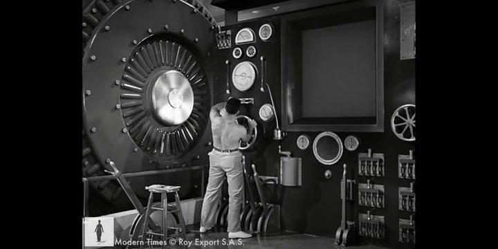 Charlie Chaplin | Escena en la fabrica, de 'Modern Times' (1936)