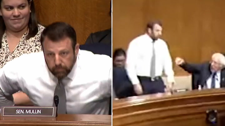 Senator Mullin stands and tries to fight labor leader at committee hearing: 'Stand your butt up'