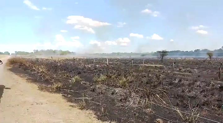 El incendio en un campo de Chaco