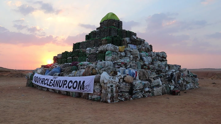 Cop27: World’s largest plastic waste pyramid unveiled ahead of climate summit