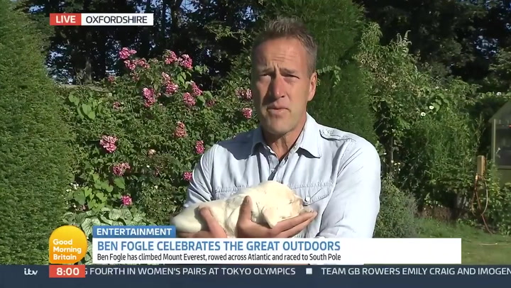 Ben Fogle says he ‘really wants to compete in Olympics’ while holding puppy on live tv