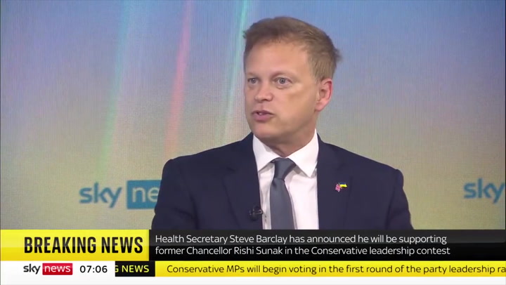 Shapps says he pulled out of leadership race as 'another candidate had the right policy'
