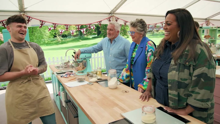 Great British Bake Off contestants in hysterics at Paul Hollywood's dough ball question