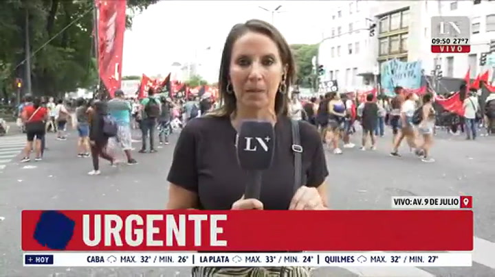 Los piqueteros levantan la protesta en la 9 de Julio pese a que no fueron recibidos por Tolosa Paz