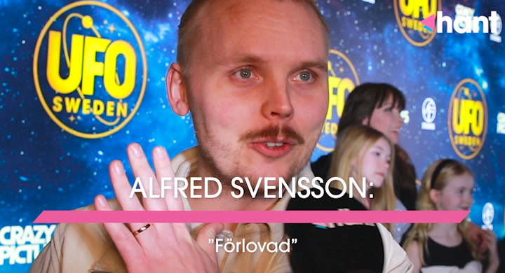 Alfred Svenssons besked på röda mattan: ”Förlovad”