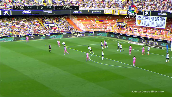 Gol de César Montes (1-1) en el Valencia 2-2 Espanyol