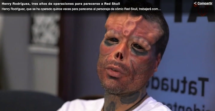 Henry Rodríguez, el venezolano que se operó para lucir como Red Skull - Fuente: La Voz de Galicia