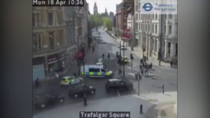 Man arrested at Whitehall after incident as police shut down road near Trafalgar Square