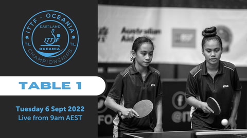 6 Sept - ITTF Oceania Table Tennis - Table 1