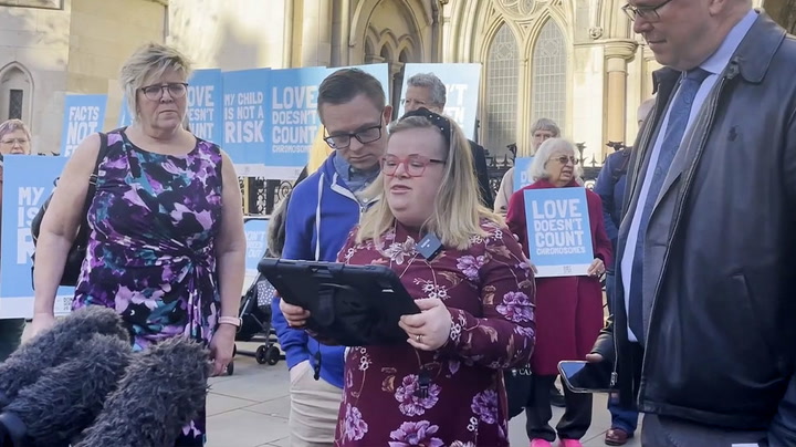 Down's Syndrome campaigner gives statement after losing abortion law appeal