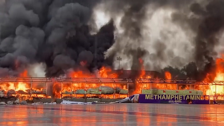 Myanmar authorities burn $446 million worth of seized drugs in special ceremony